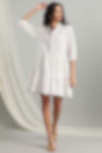 White Knee Length Dress by Kyra By Bhavna