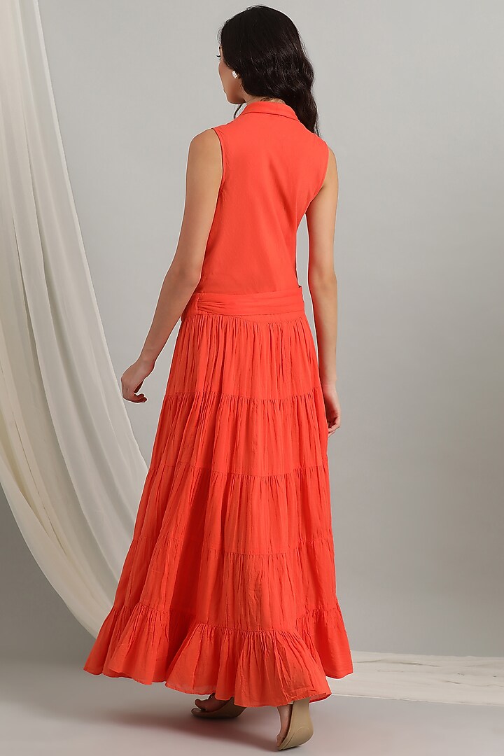 Orange Cambric Wrap Summer Dress by Kyra By Bhavna at Pernia's Pop Up Shop