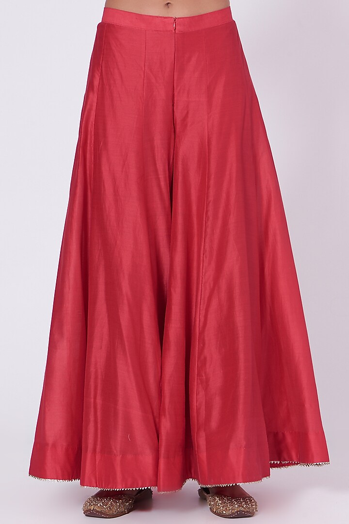 Red Cotton Party Wear Sharara Set by Kyra By Bhavna at Pernia's Pop Up Shop