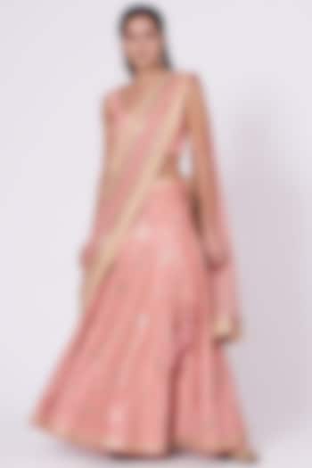 Blush Pink Hand Embroidered Lehenga Set by Kyra By Bhavna