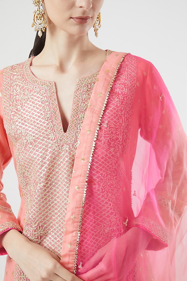 Pink Organza Gharara