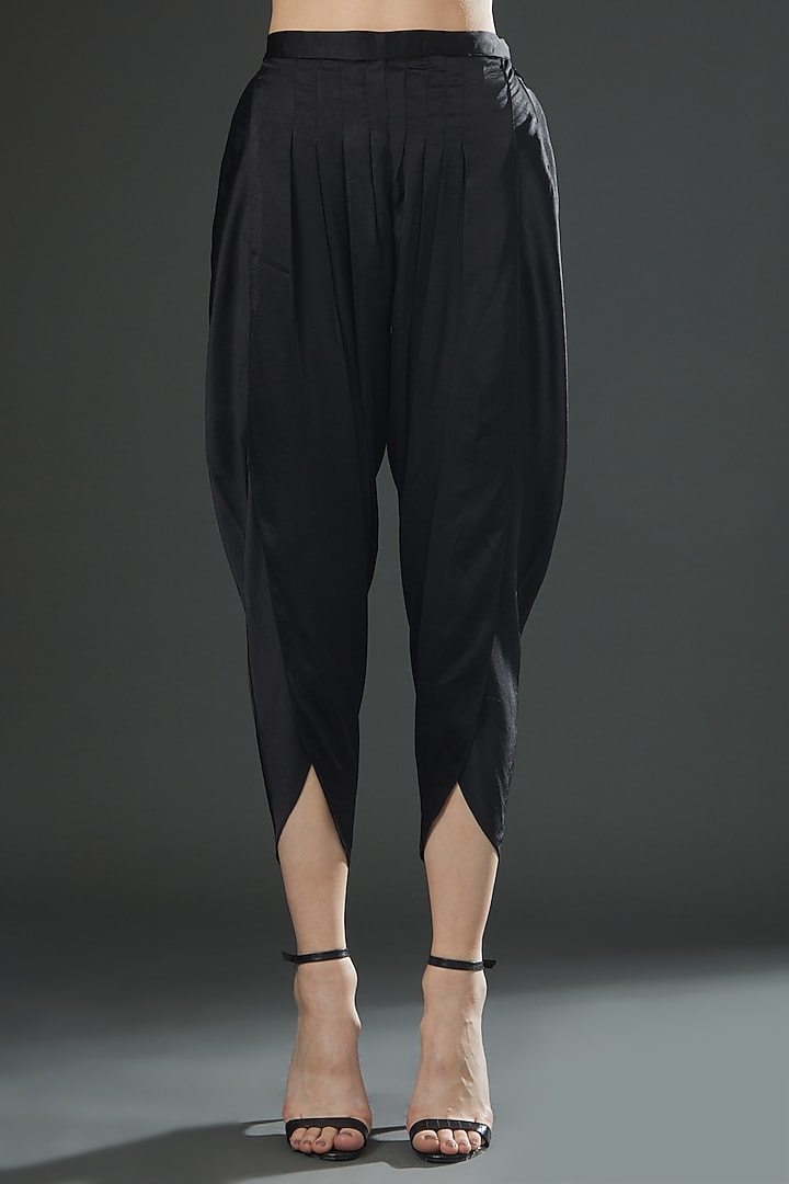Black Armani Satin Hand Painted Co-Ord Set by Kyra By Nina & Deepika at Pernia's Pop Up Shop