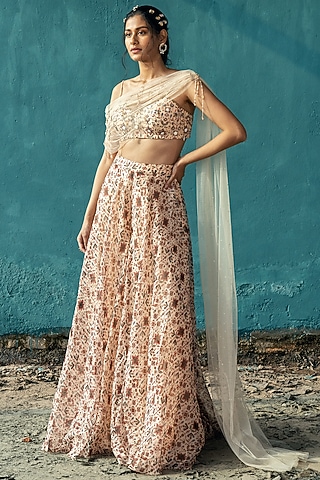 Ivory Organza Sharara Set by Kyross
