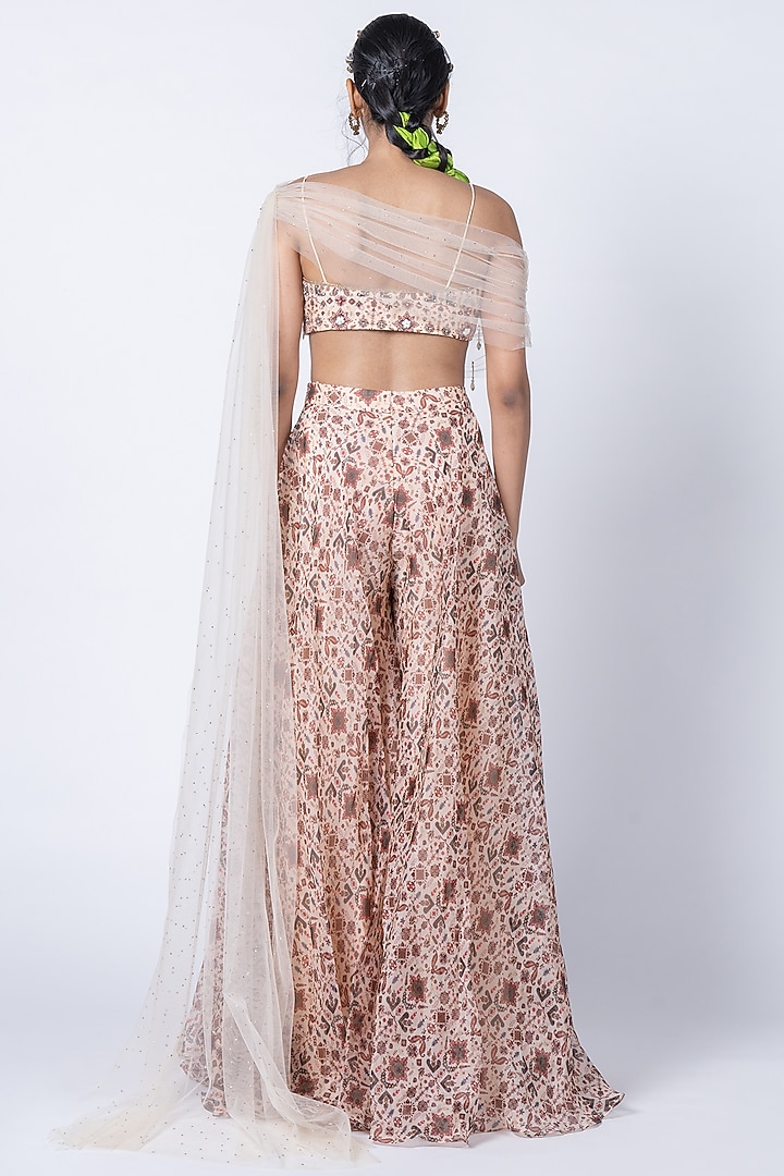 Ivory Organza Party Wear Sharara Set by Kyross at Pernia's Pop Up Shop