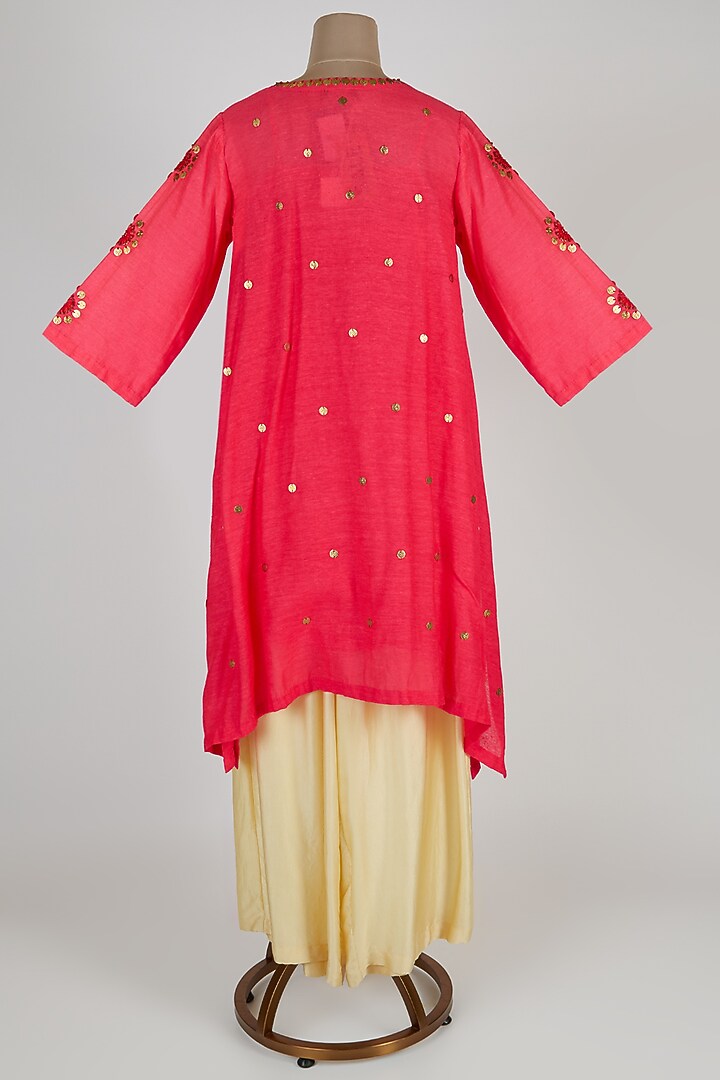 Pink Embroidered Kurta With Pants by Kunza at Pernia's Pop Up Shop