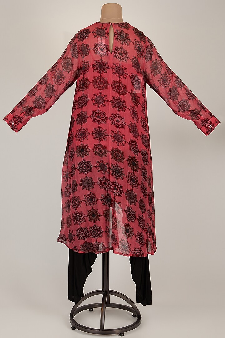 Pink Printed Kurta With Pants by Kunza at Pernia's Pop Up Shop