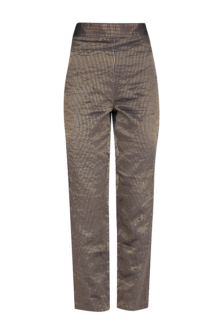 Charcoal Embroidered Kurta With Cigarette Pants by Kunza at Pernia's Pop Up Shop
