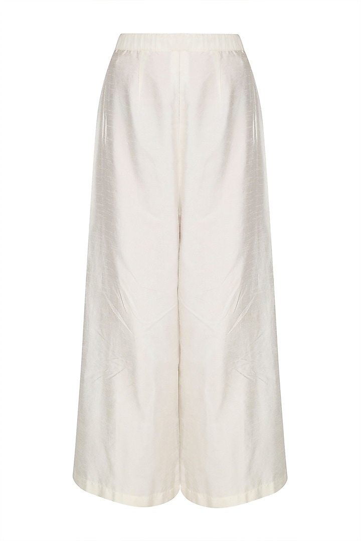 Turmeric yellow embroidered bustier with cape and palazzo pants set available only at Pernia's Pop Up Shop.