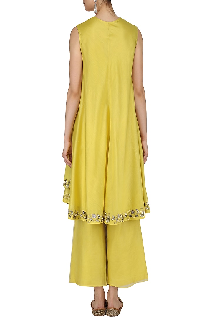 Yellow embroidered tunic with pants available only at Pernia's Pop Up Shop.