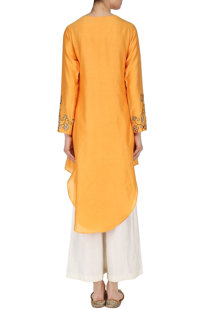 Burnt orange embroidered tunic with palazzo pants available only at Pernia's Pop Up Shop.
