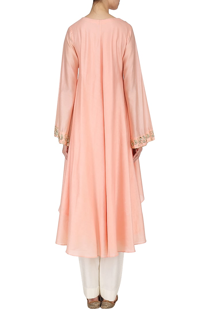 Blush pink embroidered tunic with palazzo pants available only at Pernia's Pop Up Shop.