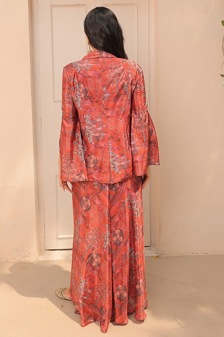 Rust Crepe Hand Embellished Dhoti Skirt Set by Label Astha Chhabra at Pernia's Pop Up Shop