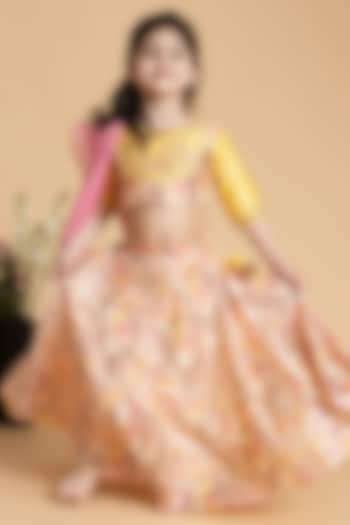 Maize Silk Chanderi Printed Lehenga Set For Girls by LAAD In Every Touch at Pernia's Pop Up Shop