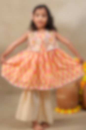 Champion Gold Silk Chanderi Sharara Set For Girls by LAAD In Every Touch at Pernia's Pop Up Shop