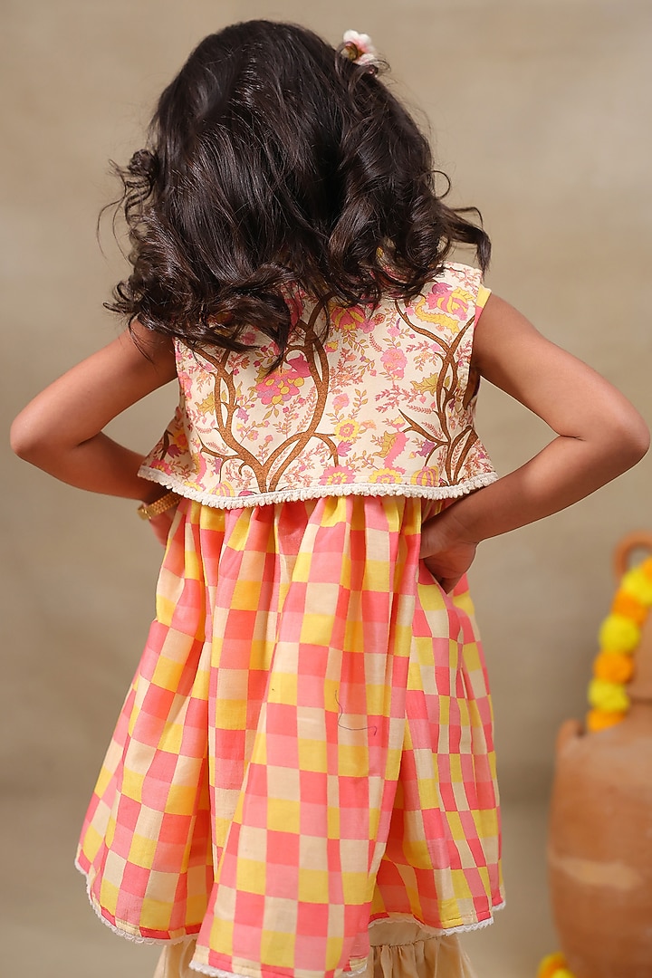 Champion Gold Silk Chanderi Sharara Set For Girls by LAAD In Every Touch at Pernia's Pop Up Shop