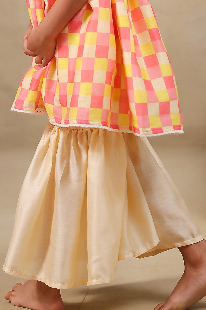 Champion Gold Silk Chanderi Sharara Set For Girls by LAAD In Every Touch at Pernia's Pop Up Shop