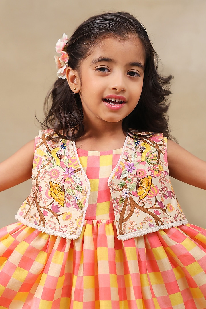 Champion Gold Silk Chanderi Sharara Set For Girls by LAAD In Every Touch at Pernia's Pop Up Shop