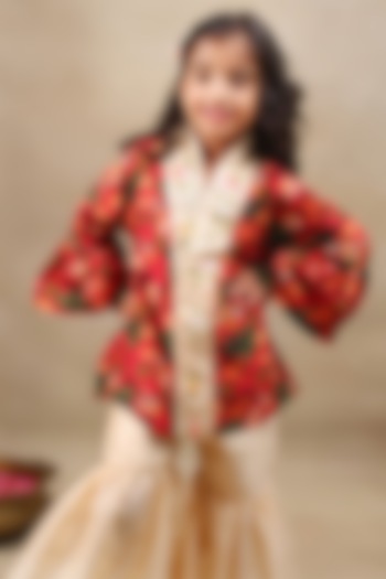 Champion Gold Silk Chanderi Sharara Set For Girls by LAAD In Every Touch at Pernia's Pop Up Shop