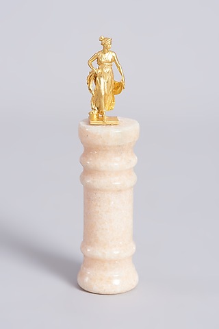 Matt Gold Plated Dancing Girl Sculpture In Sterling Silver by  La Belle Vie (LBV)
