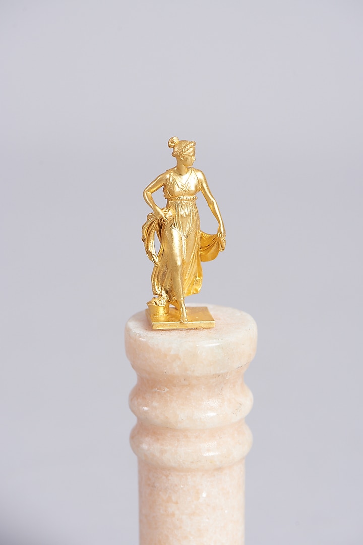 Matt Gold Plated Dancing Girl Sculpture In Sterling Silver by  La Belle Vie (LBV) at Pernia's Pop Up Shop