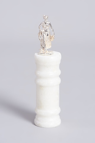 White Rhodium Finish Dancing Girl Sculpture In Sterling Silver by  La Belle Vie (LBV)