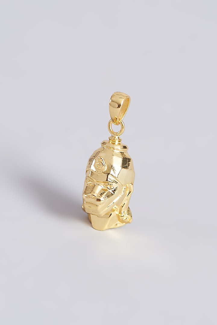 Gold Plated Artistic Geometric Hanuman Pendant In Sterling Silver by  La Belle Vie (LBV)