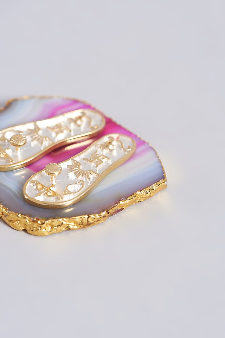 Gold Plated Ram Padukas In Sterling Silver by La Belle Vie (LBV) at Pernia's Pop Up Shop