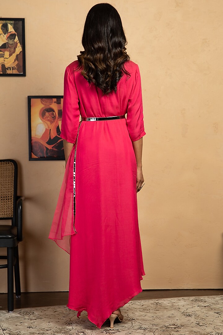 Pink Modal Satin Tunic by Label Manasi at Pernia's Pop Up Shop