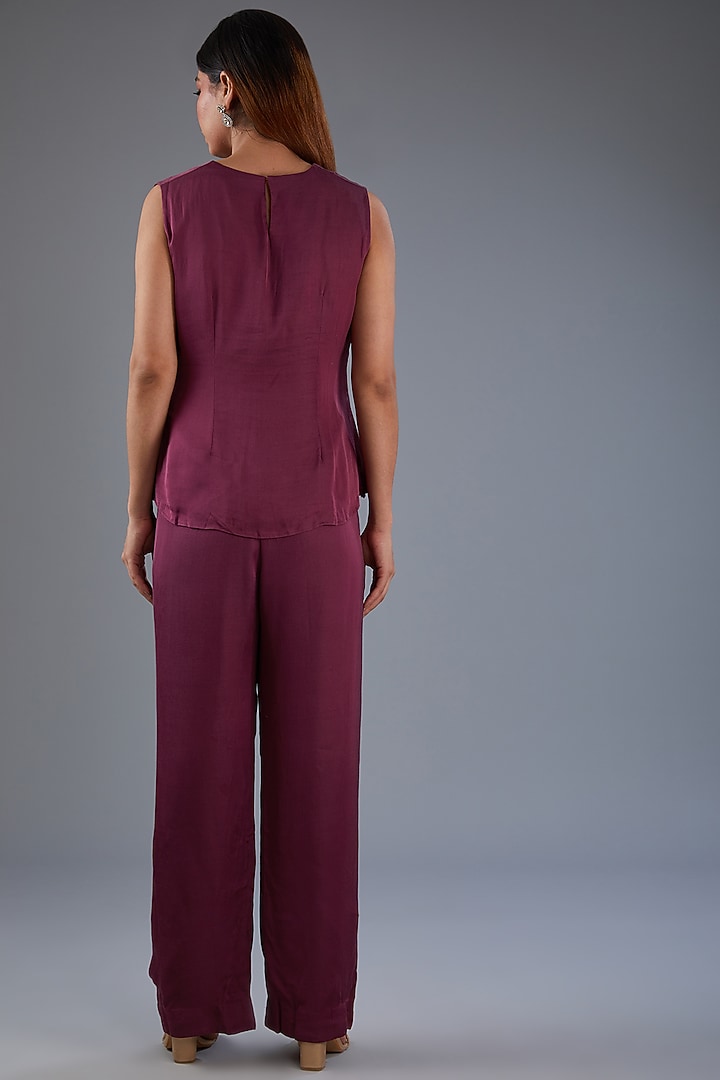 lavender Silk Organza Moti Embroidered Jacket Set by Label Manasi at Pernia's Pop Up Shop