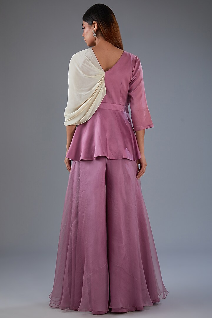 Purple Silk Organza Pant Set by Label Manasi at Pernia's Pop Up Shop