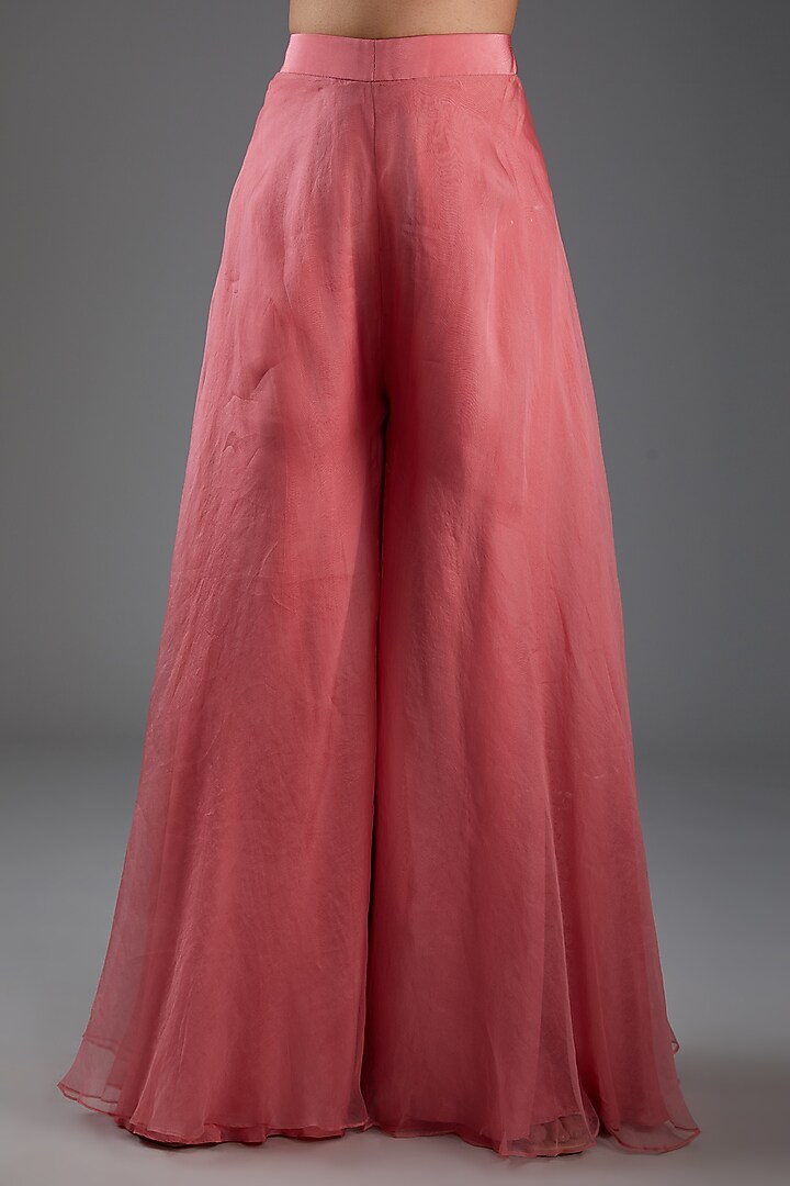 Pink Silk Organza Pant Set by Label Manasi at Pernia's Pop Up Shop