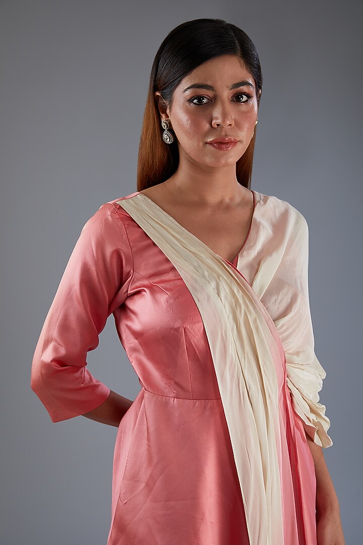 Pink Silk Organza Pant Set by Label Manasi at Pernia's Pop Up Shop