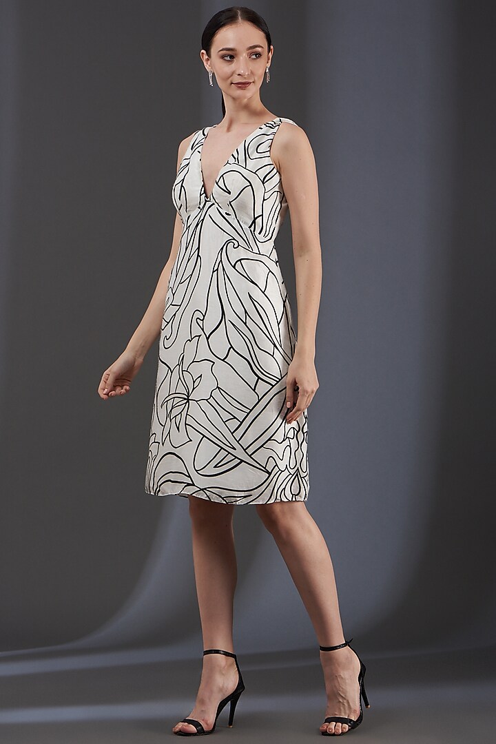 Black & White Digital Printed Dress by Label Manasi