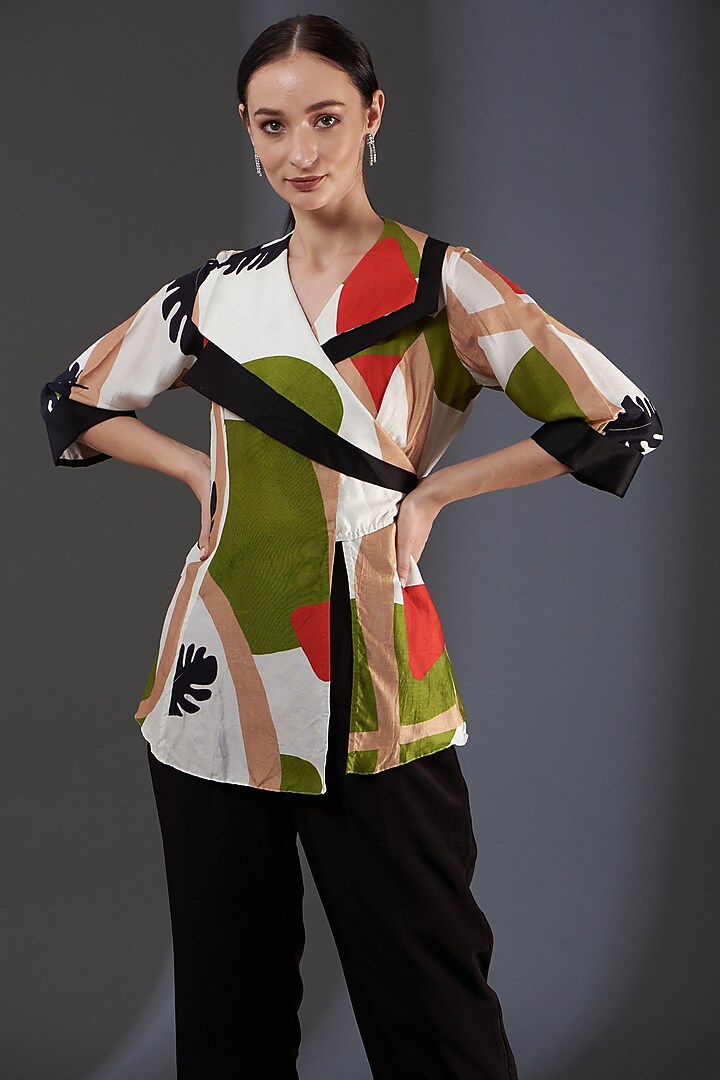 Multi-Colored Digital Printed Top by Label Manasi at Pernia's Pop Up Shop