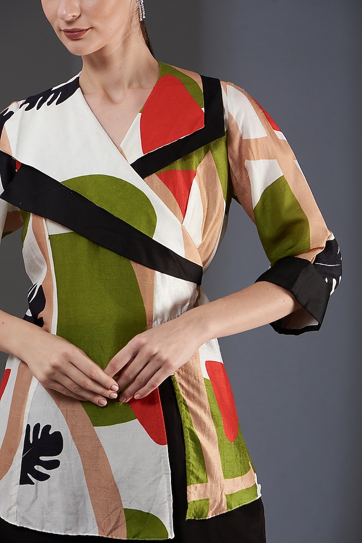 Multi-Colored Digital Printed Top by Label Manasi at Pernia's Pop Up Shop