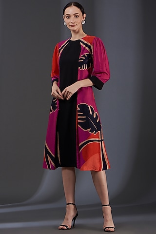 Red Digital Printed Dress by Label Manasi