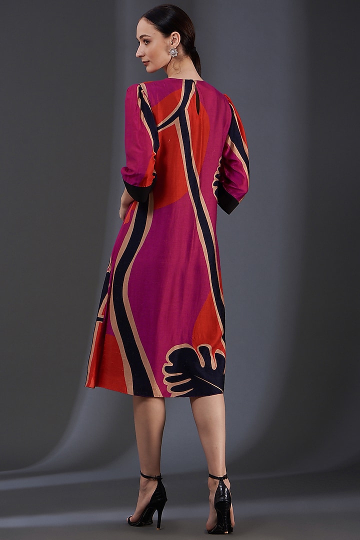 Red Digital Printed Summer Dress by Label Manasi at Pernia's Pop Up Shop