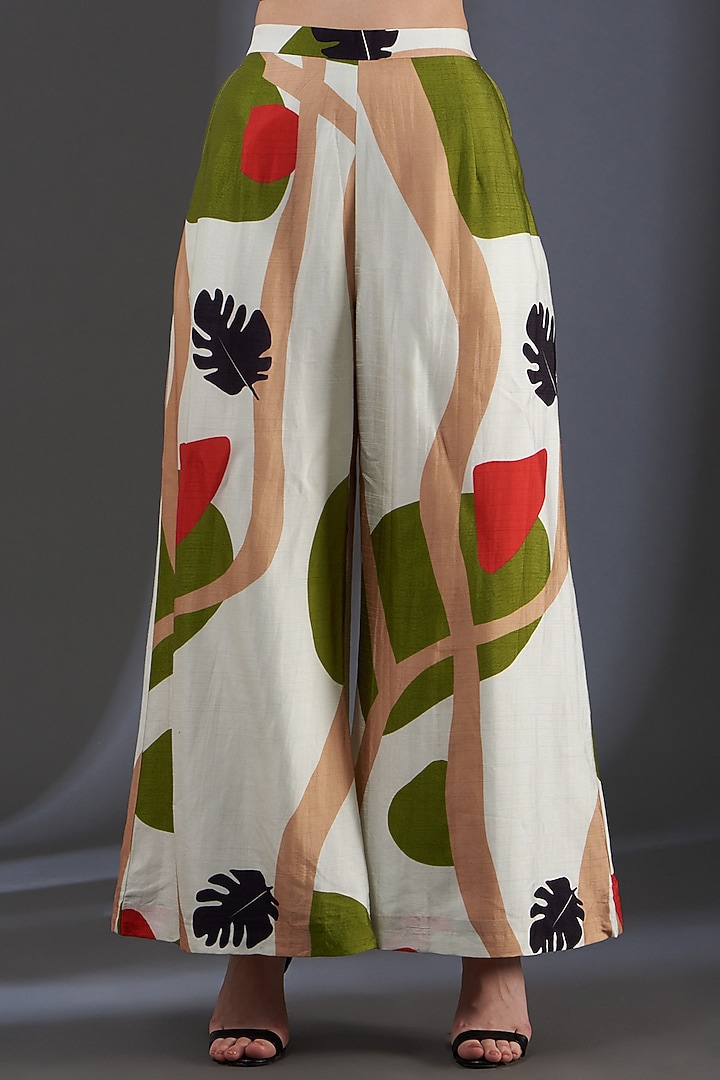 Multi-Colored Printed Pant Set With Jacket by Label Manasi at Pernia's Pop Up Shop