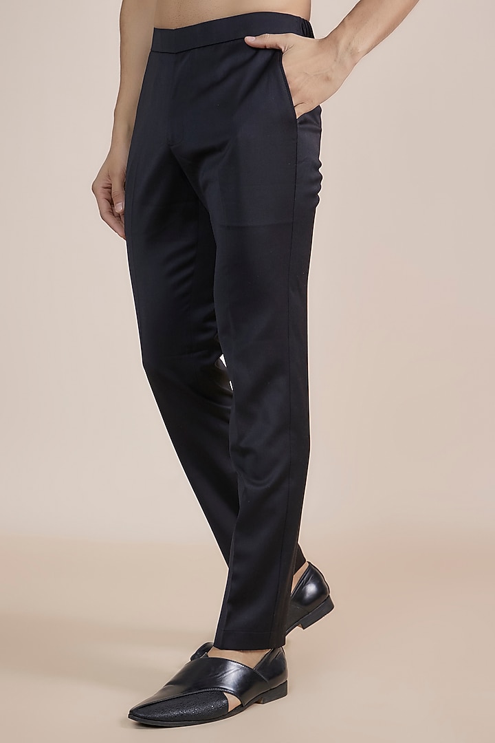 Black Suiting Embroidered Groom Bandhgala Jacket Set by LABEL CRESTELLI at Pernia's Pop Up Shop