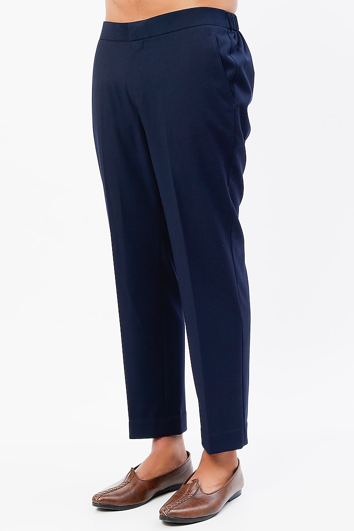 Blue Suiting Embroidered Bundi Jacket Set by LABEL CRESTELLI at Pernia's Pop Up Shop