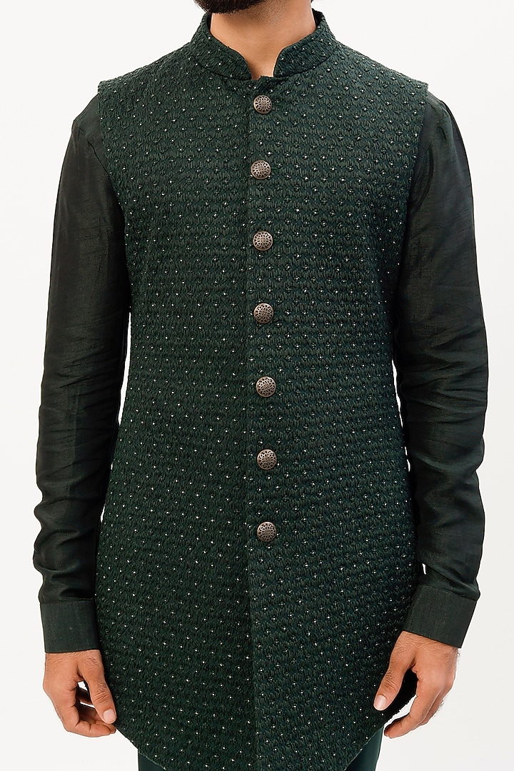 Green Suiting Long Jacket Set by LABEL CRESTELLI at Pernia's Pop Up Shop