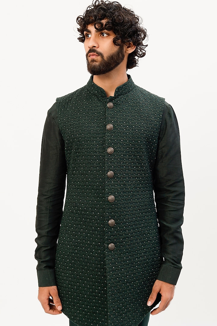 Green Suiting Long Jacket Set by LABEL CRESTELLI at Pernia's Pop Up Shop
