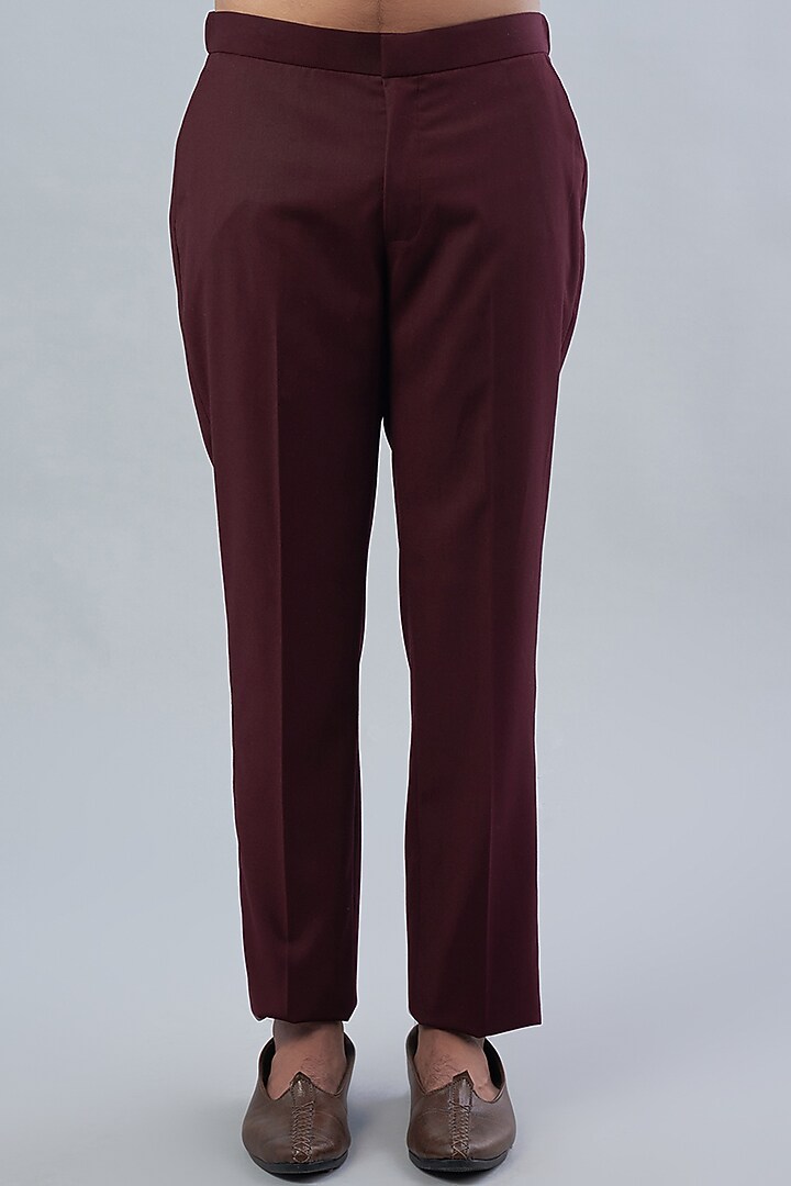 Maroon Suiting Indo Western Set by LABEL CRESTELLI at Pernia's Pop Up Shop