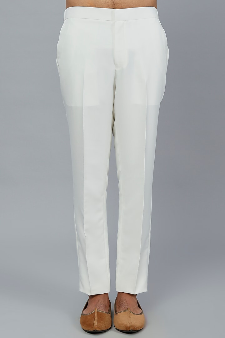 Ivory Hand Embroidered Groom Bandhgala Set by LABEL CRESTELLI at Pernia's Pop Up Shop