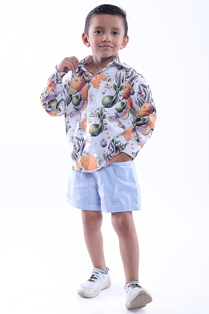 Multi-Colored Cotton Printed Shirt Set For Boys by La Dee Da at Pernia's Pop Up Shop