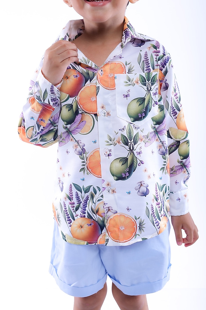 Multi-Colored Cotton Printed Shirt Set For Boys by La Dee Da at Pernia's Pop Up Shop