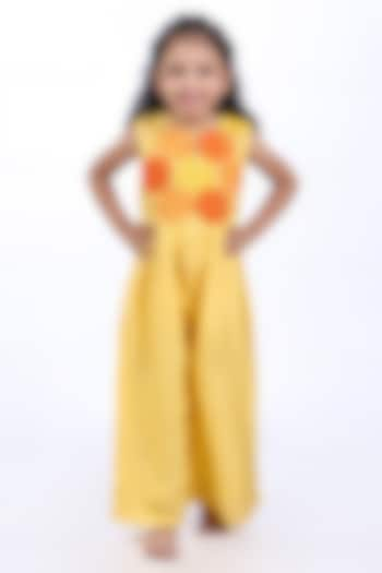 Yellow Bamberg SIlk & Organza Jumpsuit For Girls by La Dee Da at Pernia's Pop Up Shop