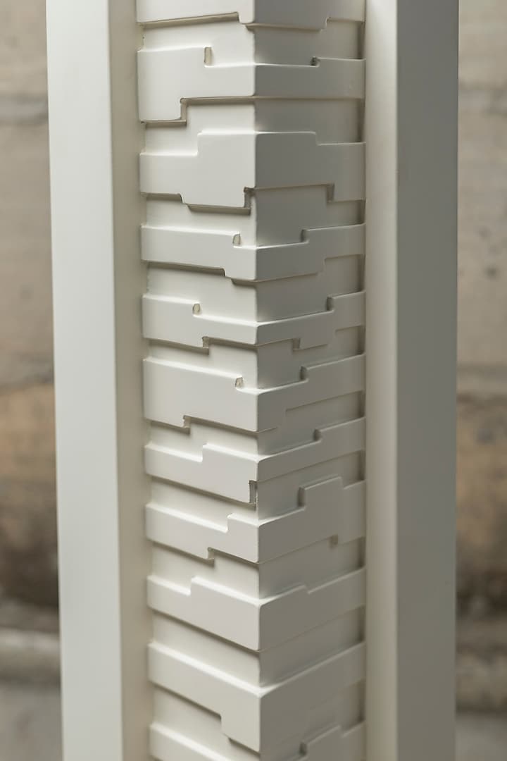 White Engineered Wood Angolo Sculpture by La Dimora Selections at Pernia's Pop Up Shop