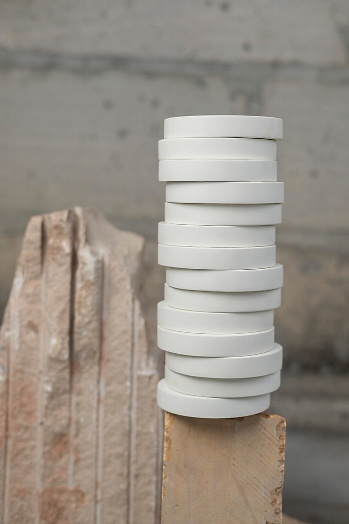 White Engineered Wood Yugen Vase by La Dimora Selections at Pernia's Pop Up Shop