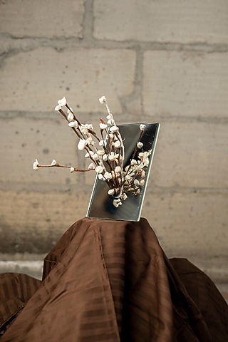 White Engineered Wood & Glass Handcrafted Vase by La Dimora Selections